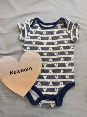 Disney - Navy and White Mickey Mouse Bodysuit Onesie